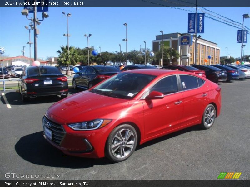 Red / Beige 2017 Hyundai Elantra Limited