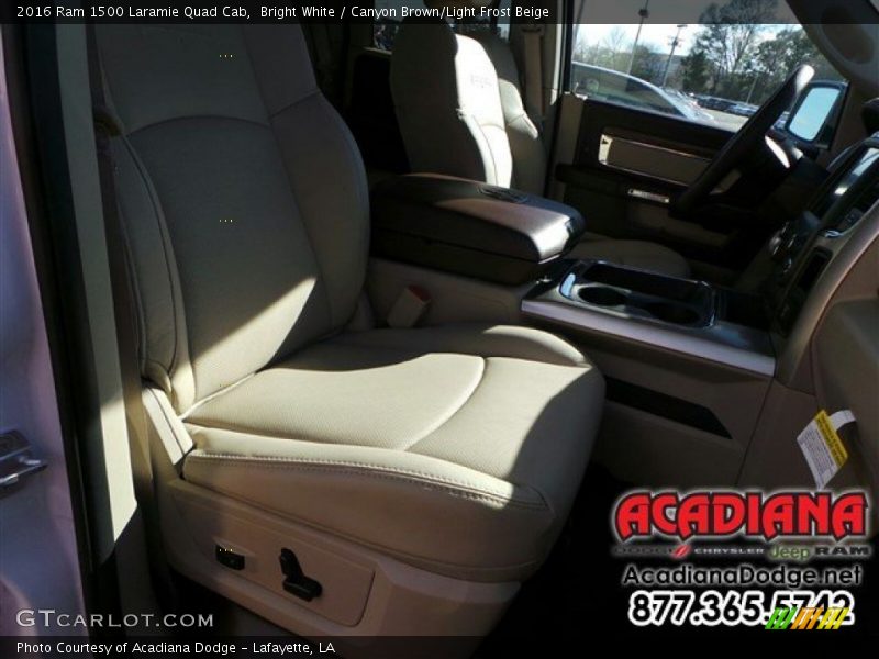 Bright White / Canyon Brown/Light Frost Beige 2016 Ram 1500 Laramie Quad Cab