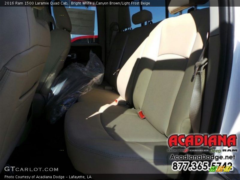 Bright White / Canyon Brown/Light Frost Beige 2016 Ram 1500 Laramie Quad Cab