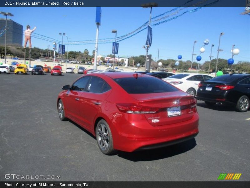 Red / Beige 2017 Hyundai Elantra Limited