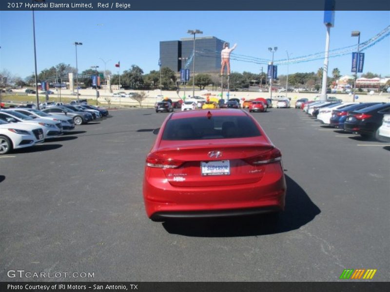 Red / Beige 2017 Hyundai Elantra Limited