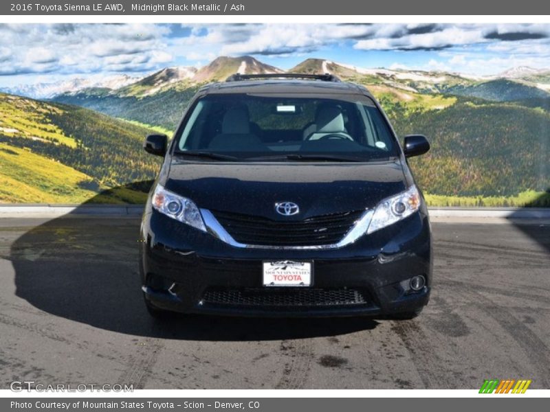Midnight Black Metallic / Ash 2016 Toyota Sienna LE AWD
