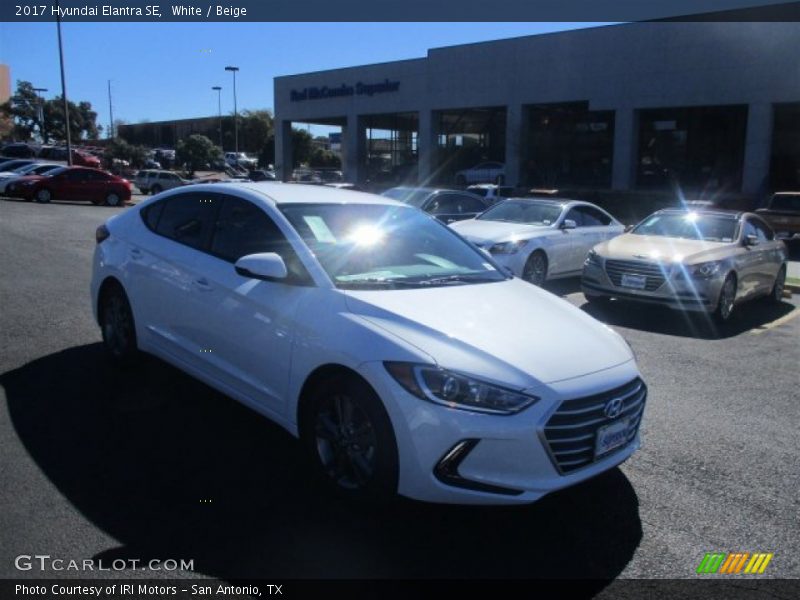 White / Beige 2017 Hyundai Elantra SE
