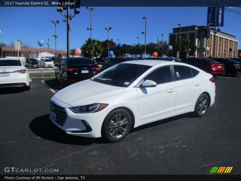 White / Beige 2017 Hyundai Elantra SE