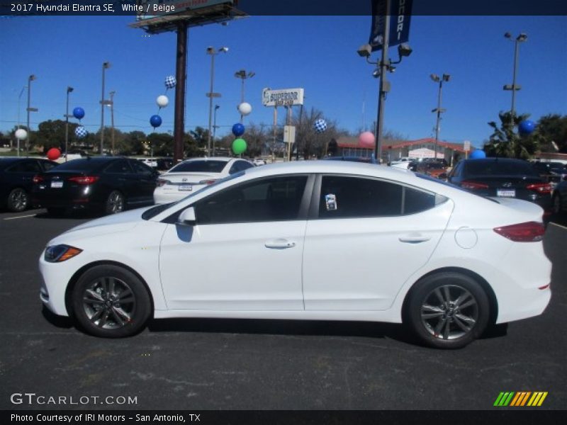 White / Beige 2017 Hyundai Elantra SE