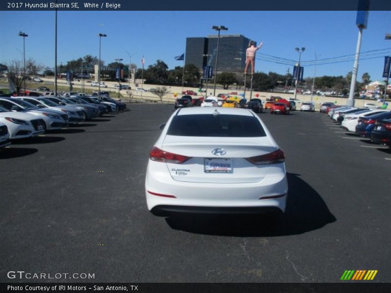 White / Beige 2017 Hyundai Elantra SE
