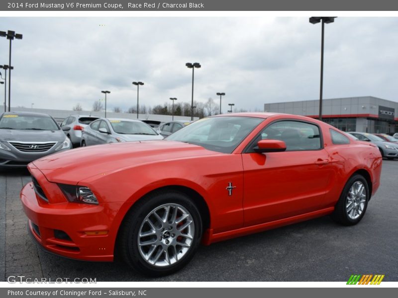 Race Red / Charcoal Black 2014 Ford Mustang V6 Premium Coupe