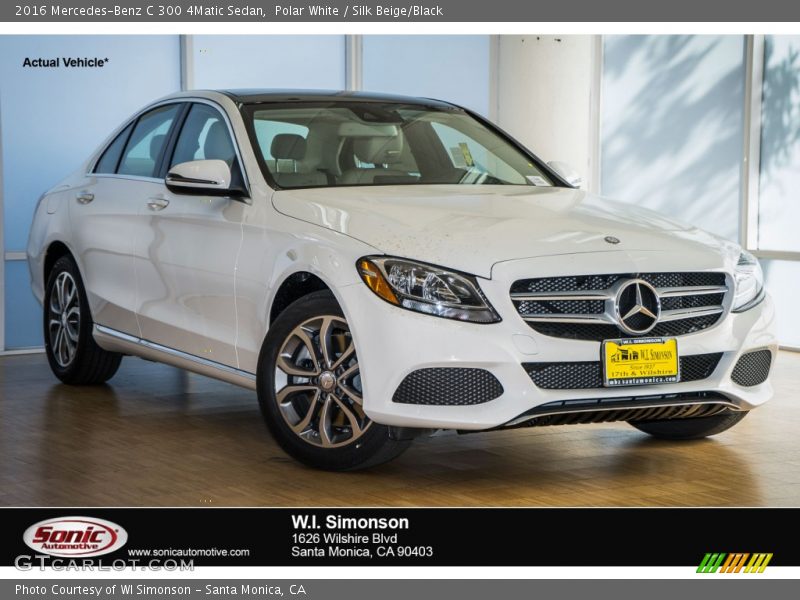 Polar White / Silk Beige/Black 2016 Mercedes-Benz C 300 4Matic Sedan