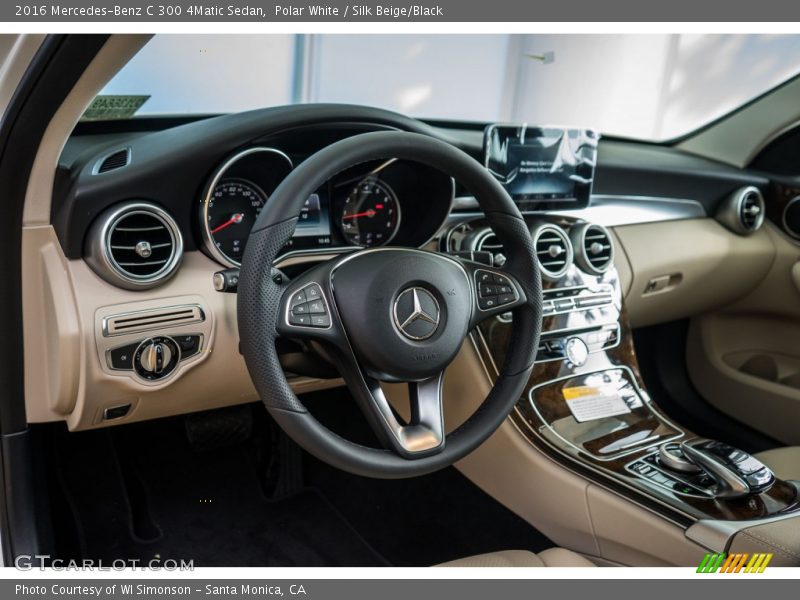 Polar White / Silk Beige/Black 2016 Mercedes-Benz C 300 4Matic Sedan