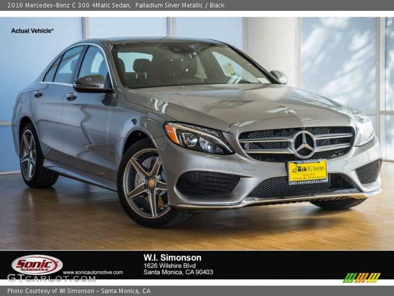 Palladium Silver Metallic / Black 2016 Mercedes-Benz C 300 4Matic Sedan