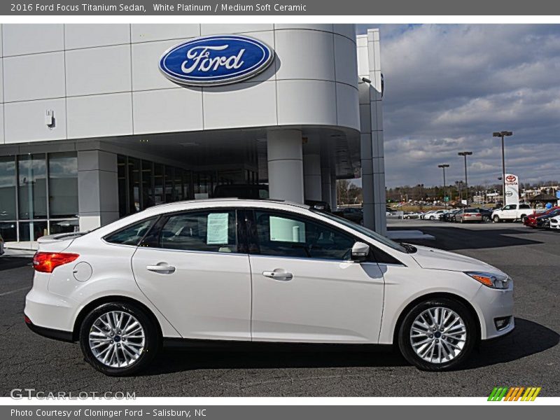 White Platinum / Medium Soft Ceramic 2016 Ford Focus Titanium Sedan