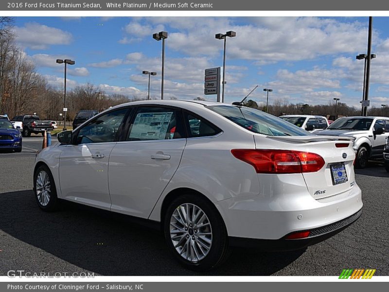 White Platinum / Medium Soft Ceramic 2016 Ford Focus Titanium Sedan