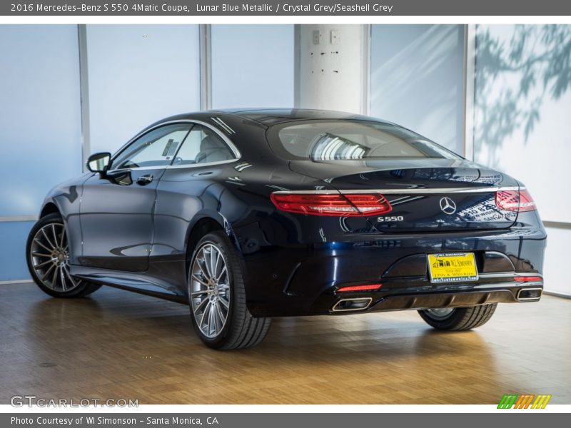 Lunar Blue Metallic / Crystal Grey/Seashell Grey 2016 Mercedes-Benz S 550 4Matic Coupe