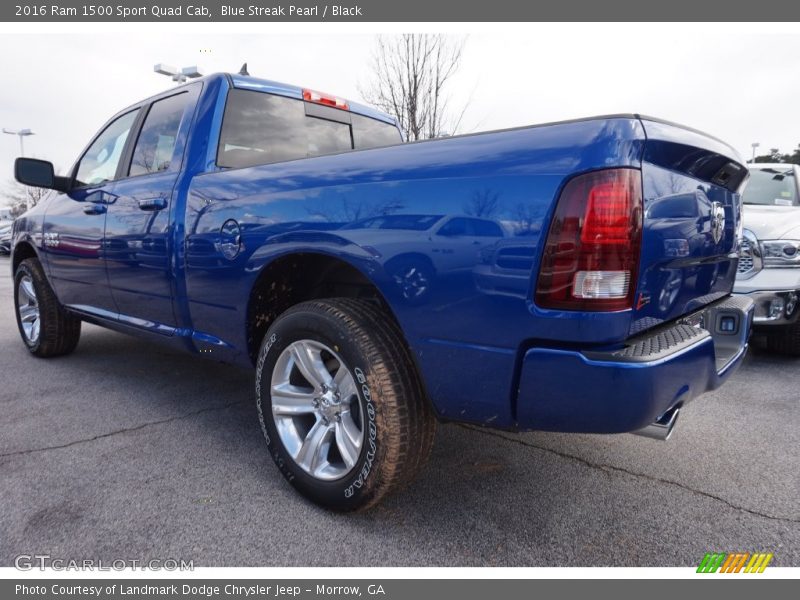 Blue Streak Pearl / Black 2016 Ram 1500 Sport Quad Cab