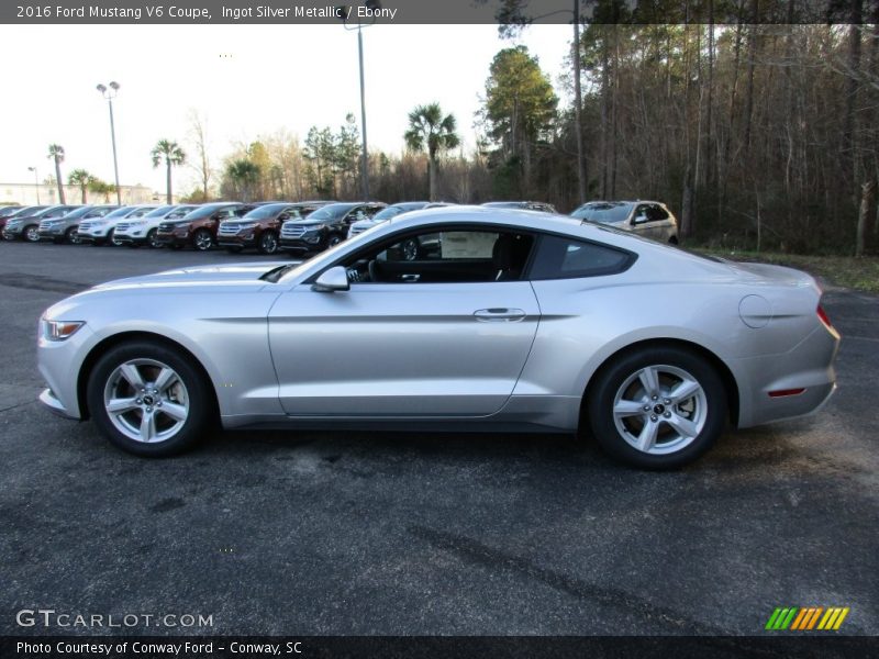 Ingot Silver Metallic / Ebony 2016 Ford Mustang V6 Coupe