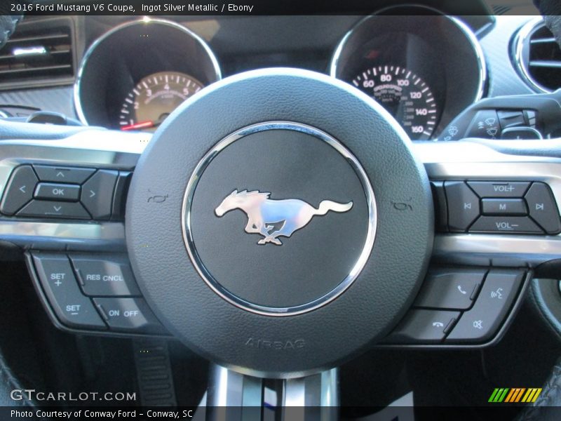 Ingot Silver Metallic / Ebony 2016 Ford Mustang V6 Coupe