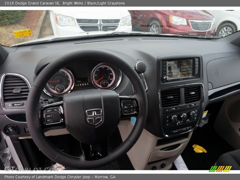 Bright White / Black/Light Graystone 2016 Dodge Grand Caravan SE