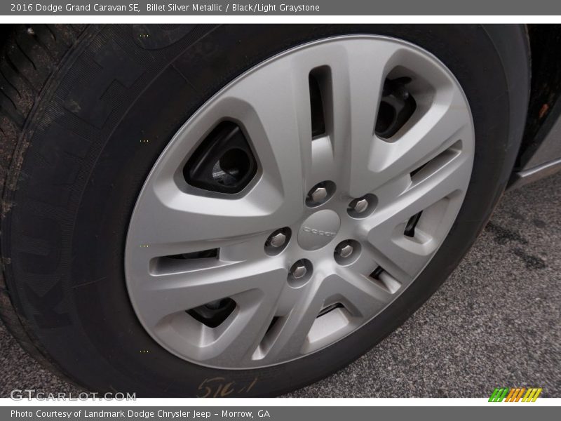 Billet Silver Metallic / Black/Light Graystone 2016 Dodge Grand Caravan SE