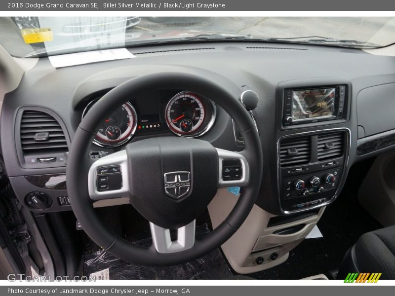 Billet Silver Metallic / Black/Light Graystone 2016 Dodge Grand Caravan SE