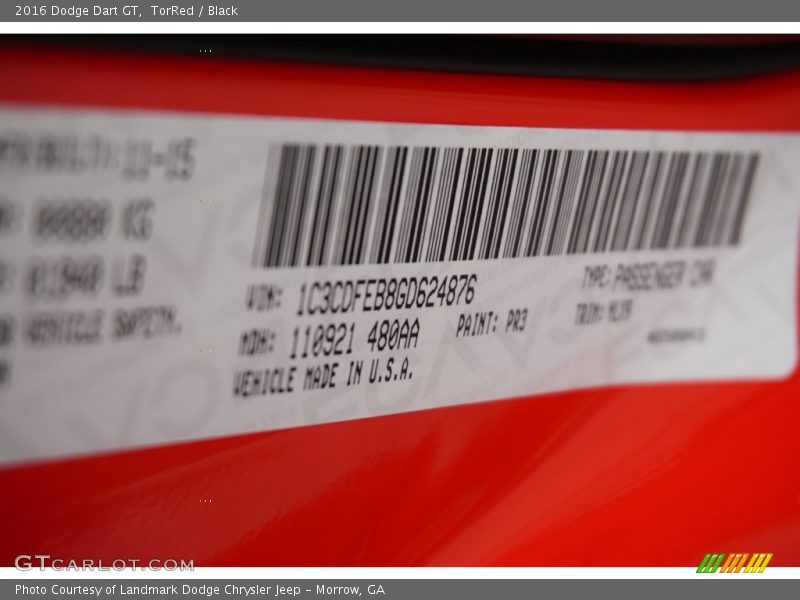 TorRed / Black 2016 Dodge Dart GT