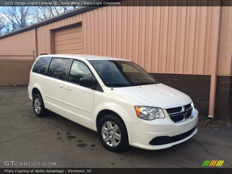 Stone White / Black/Light Graystone 2012 Dodge Grand Caravan SE