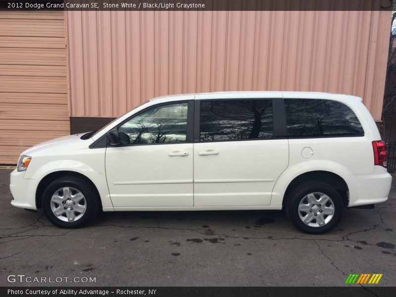 Stone White / Black/Light Graystone 2012 Dodge Grand Caravan SE