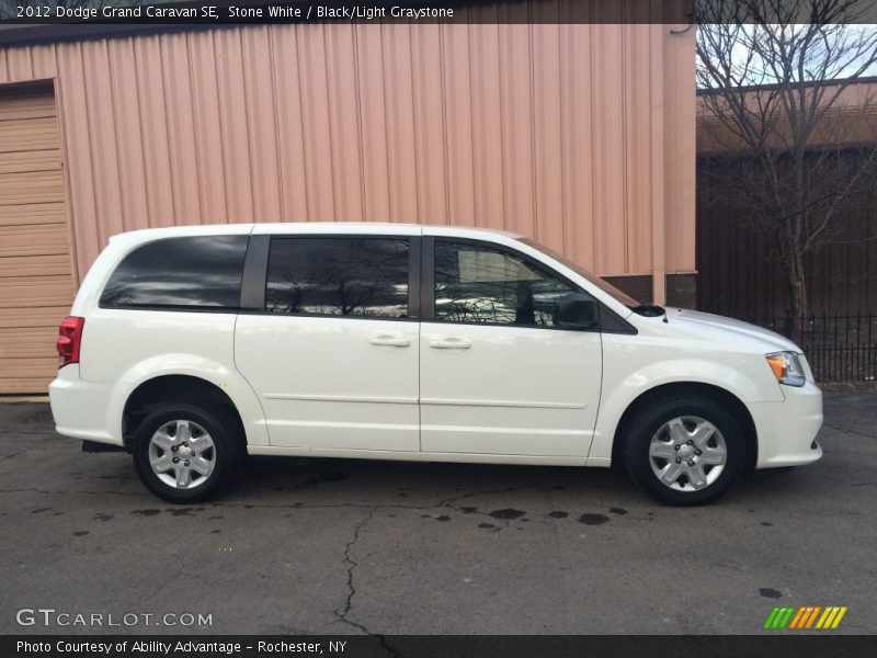 Stone White / Black/Light Graystone 2012 Dodge Grand Caravan SE