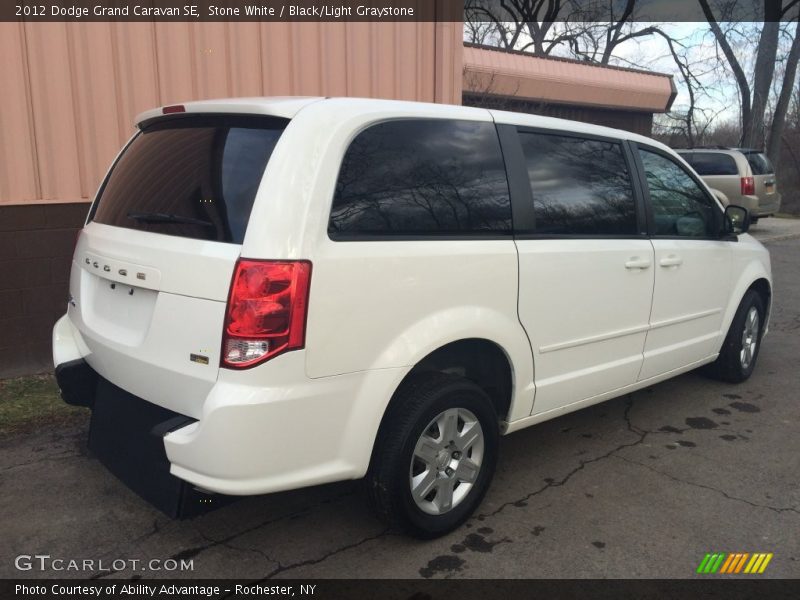Stone White / Black/Light Graystone 2012 Dodge Grand Caravan SE