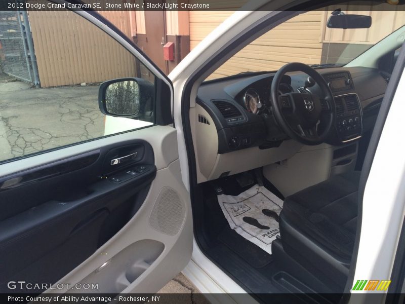 Stone White / Black/Light Graystone 2012 Dodge Grand Caravan SE