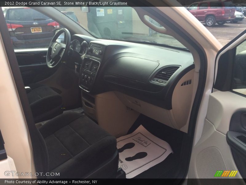 Stone White / Black/Light Graystone 2012 Dodge Grand Caravan SE