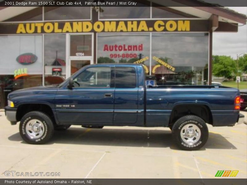 Patriot Blue Pearl / Mist Gray 2001 Dodge Ram 1500 SLT Club Cab 4x4