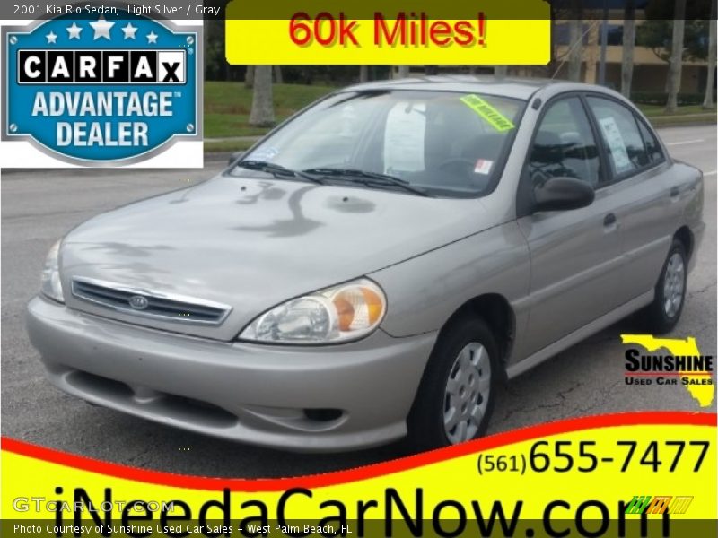 Light Silver / Gray 2001 Kia Rio Sedan