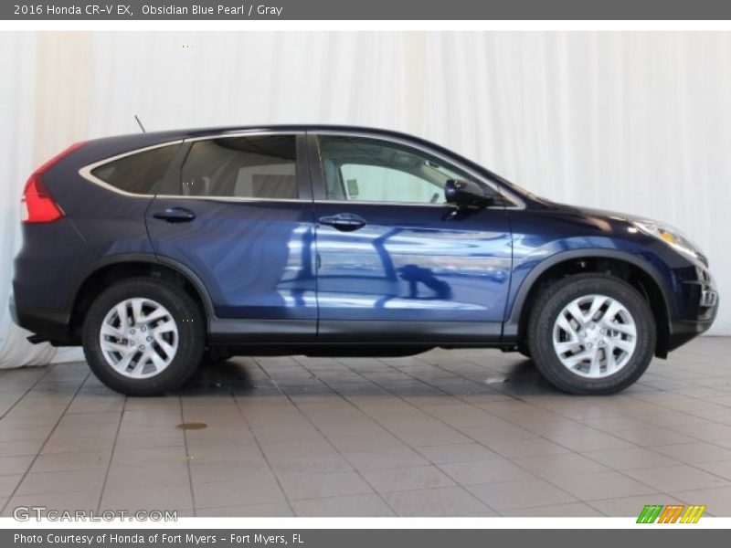 Obsidian Blue Pearl / Gray 2016 Honda CR-V EX