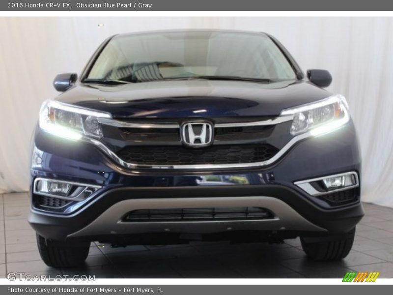 Obsidian Blue Pearl / Gray 2016 Honda CR-V EX