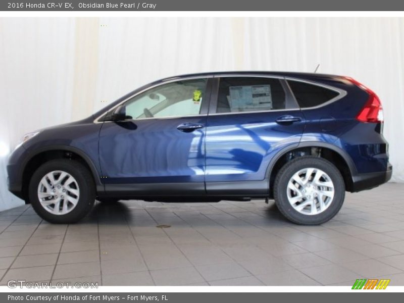 Obsidian Blue Pearl / Gray 2016 Honda CR-V EX