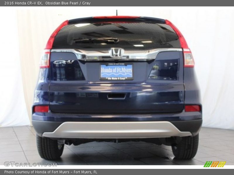 Obsidian Blue Pearl / Gray 2016 Honda CR-V EX