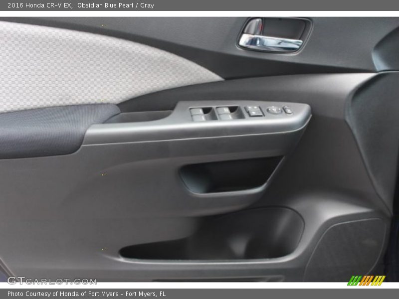 Obsidian Blue Pearl / Gray 2016 Honda CR-V EX