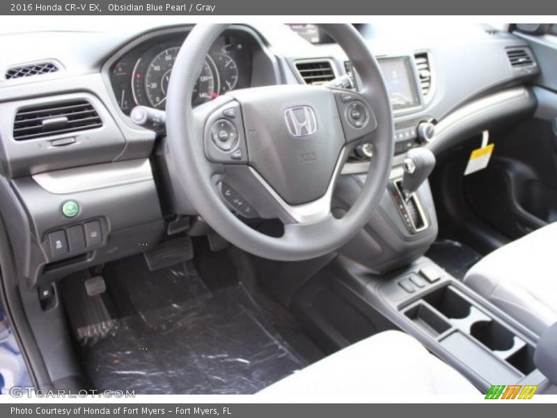 Obsidian Blue Pearl / Gray 2016 Honda CR-V EX