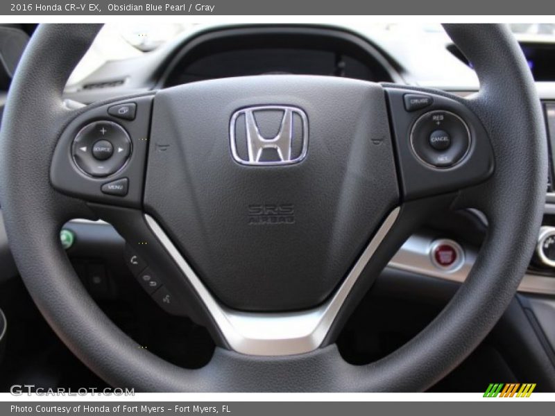 Obsidian Blue Pearl / Gray 2016 Honda CR-V EX