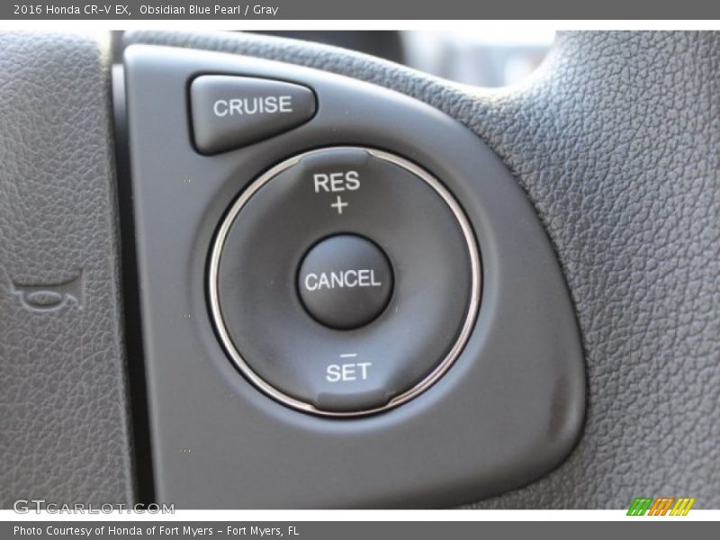 Obsidian Blue Pearl / Gray 2016 Honda CR-V EX