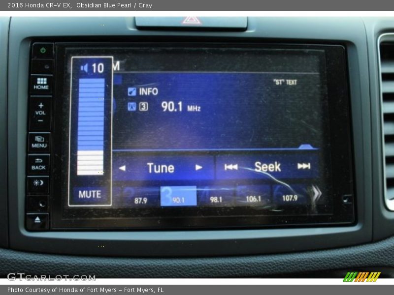 Obsidian Blue Pearl / Gray 2016 Honda CR-V EX