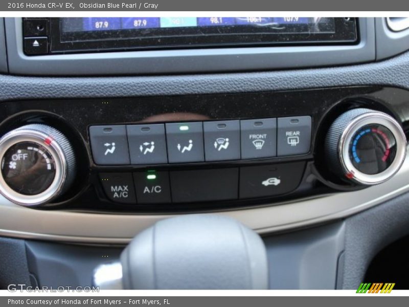 Obsidian Blue Pearl / Gray 2016 Honda CR-V EX