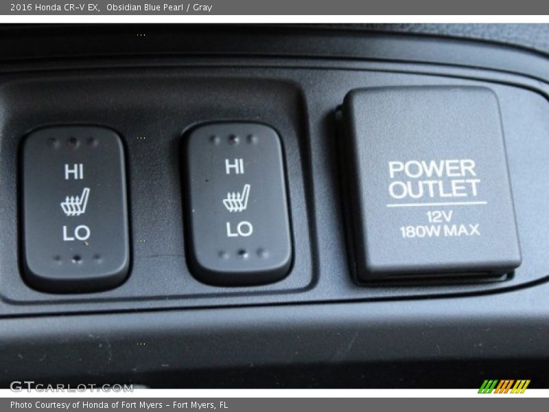 Obsidian Blue Pearl / Gray 2016 Honda CR-V EX