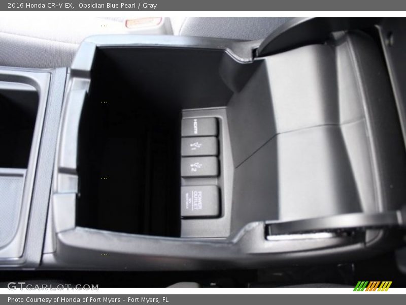 Obsidian Blue Pearl / Gray 2016 Honda CR-V EX