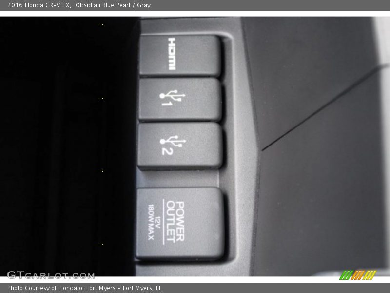 Obsidian Blue Pearl / Gray 2016 Honda CR-V EX