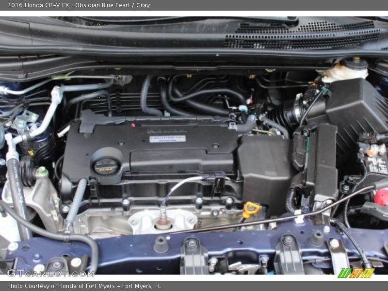 Obsidian Blue Pearl / Gray 2016 Honda CR-V EX