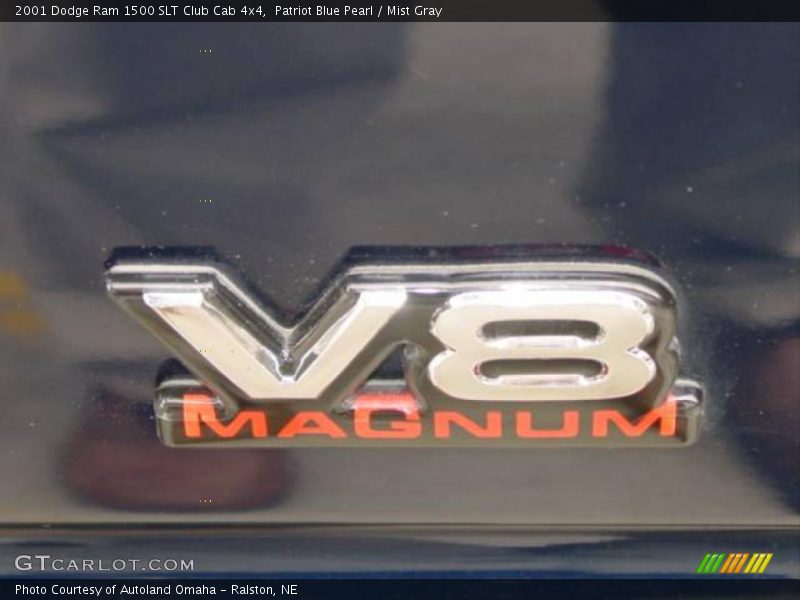 Patriot Blue Pearl / Mist Gray 2001 Dodge Ram 1500 SLT Club Cab 4x4
