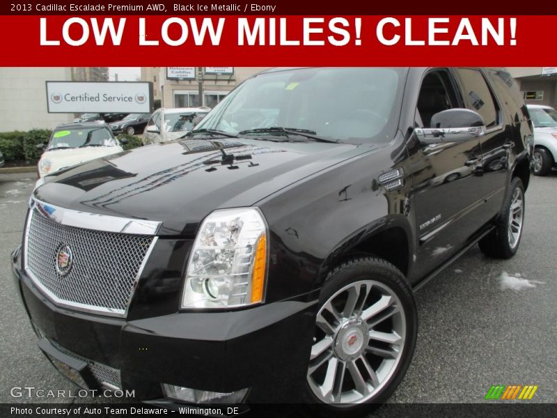 Black Ice Metallic / Ebony 2013 Cadillac Escalade Premium AWD