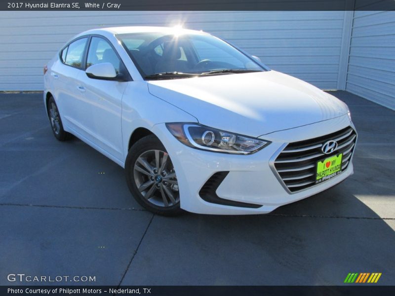 White / Gray 2017 Hyundai Elantra SE