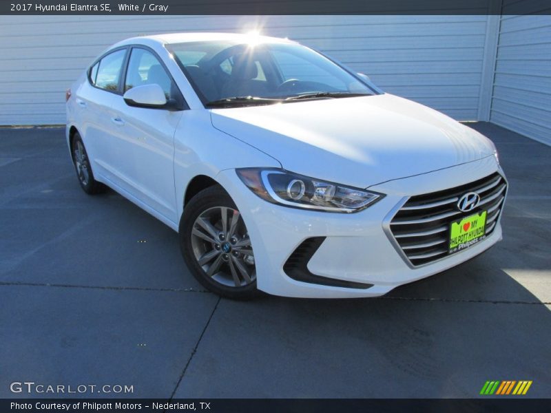 White / Gray 2017 Hyundai Elantra SE